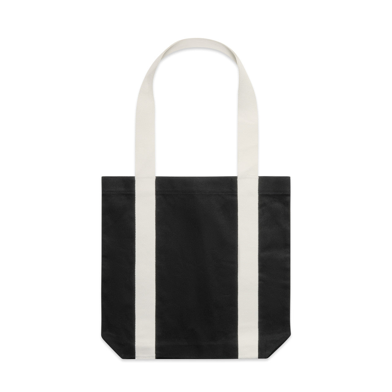 AS Colour 2-tone Carrie tote bag in black with cream handles, one size, 320 GSM fabric