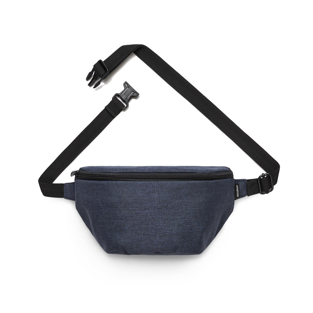 AS Colour navy 1015 waist bag with adjustable black strap and zipper closure