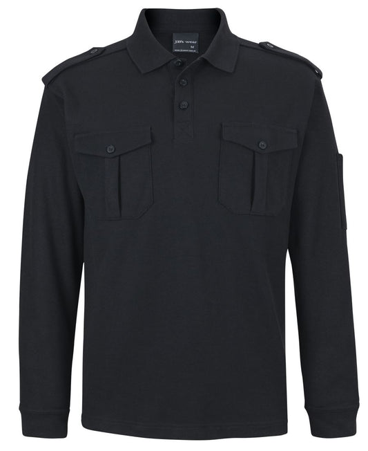 JB's L/S 250 EPAULETTE POLO BLACK -XS - Black