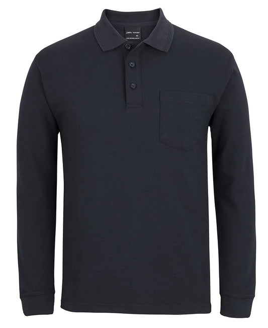 JB's 210 L/S POCKET POLO BLACK -3XS - Black