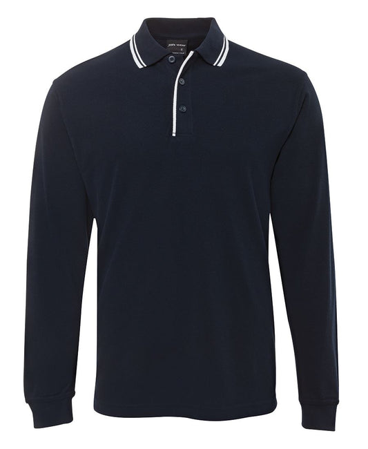 JB's L/S C/TRAST POLO NAVY/WHITE-2XS - Navy/White