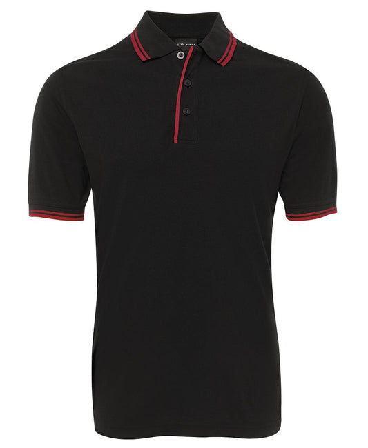 JB's CONTRAST POLO BLACK/RED - 3XS - Black/Red
