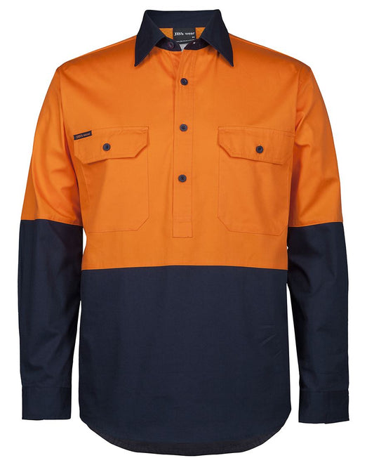 JB's HV CLOSE FRONT L/S 150G WORK SHIRT - 6HVCS