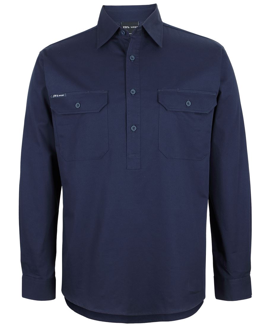 JB's CLOSE FRONT L/S 150G WORK SHIRT - 6WLCF