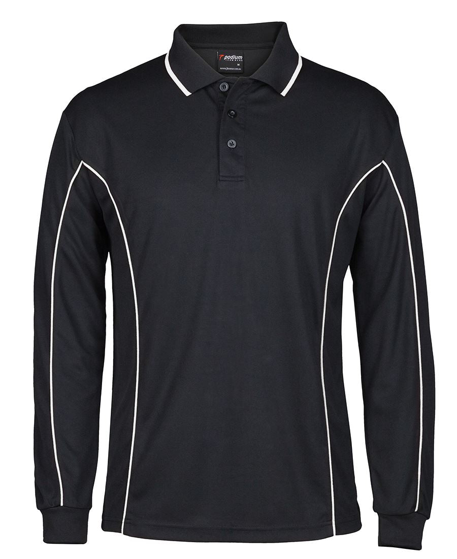PODIUM L/S PIPING POLO