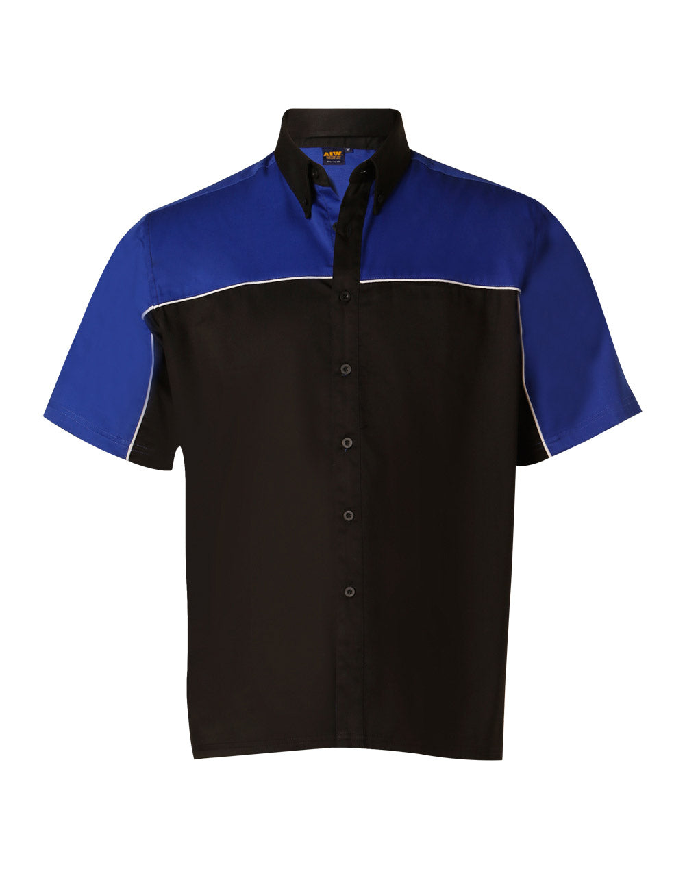 Men's tri-color poly/cotton twill shirt white piping - BS11