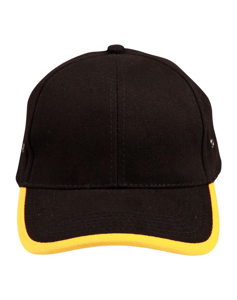 Heavy brushed cotton peak & back trimp cap - CH17