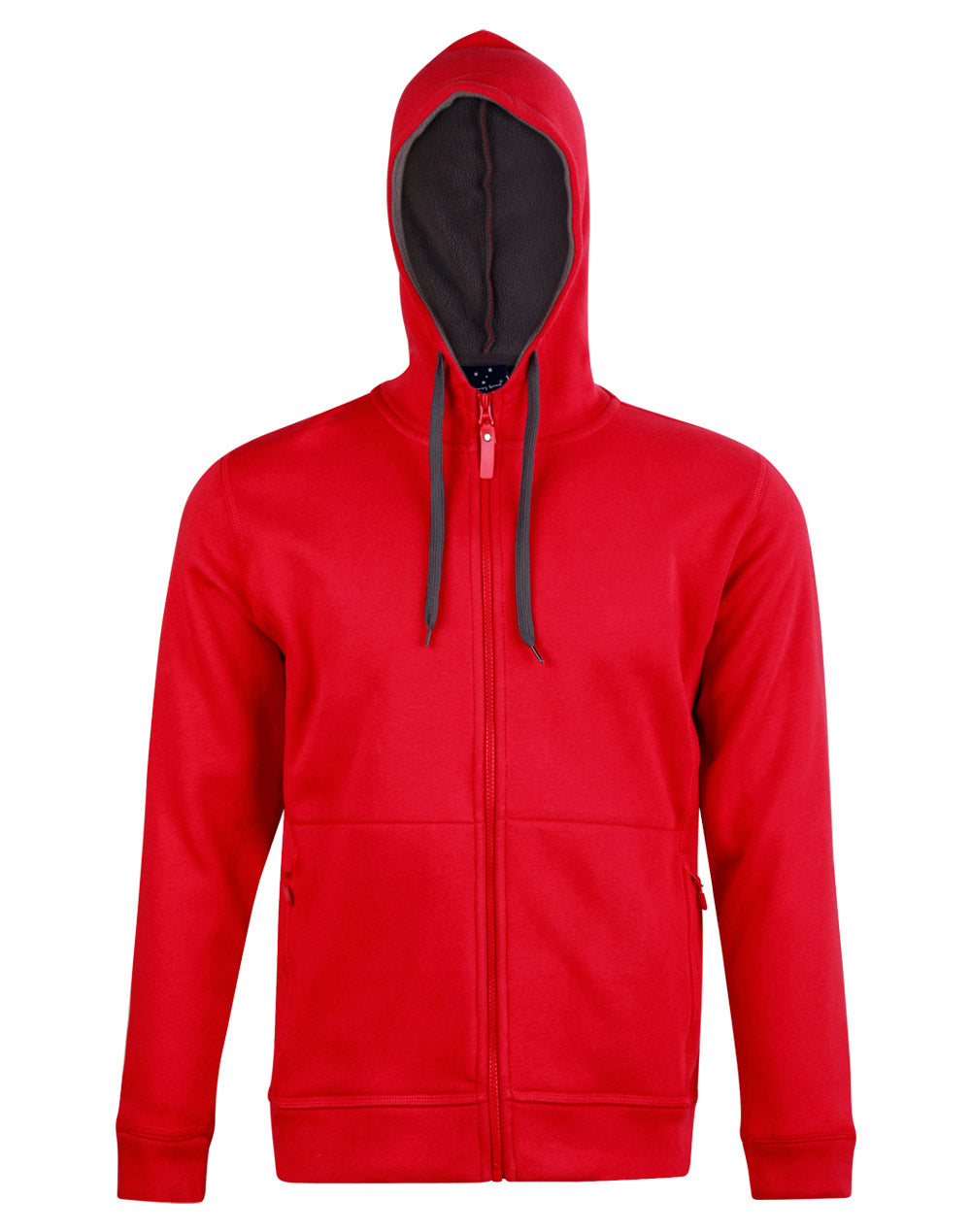 Men's Full Zip Contrast Fleece Hoodie - FL17