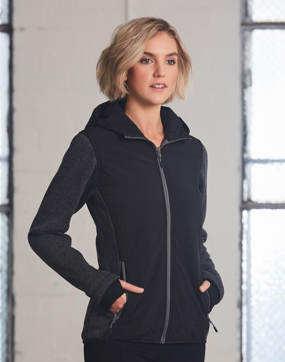 Ladies' Heather Sleeve/Quilted Body Jacket - JK44