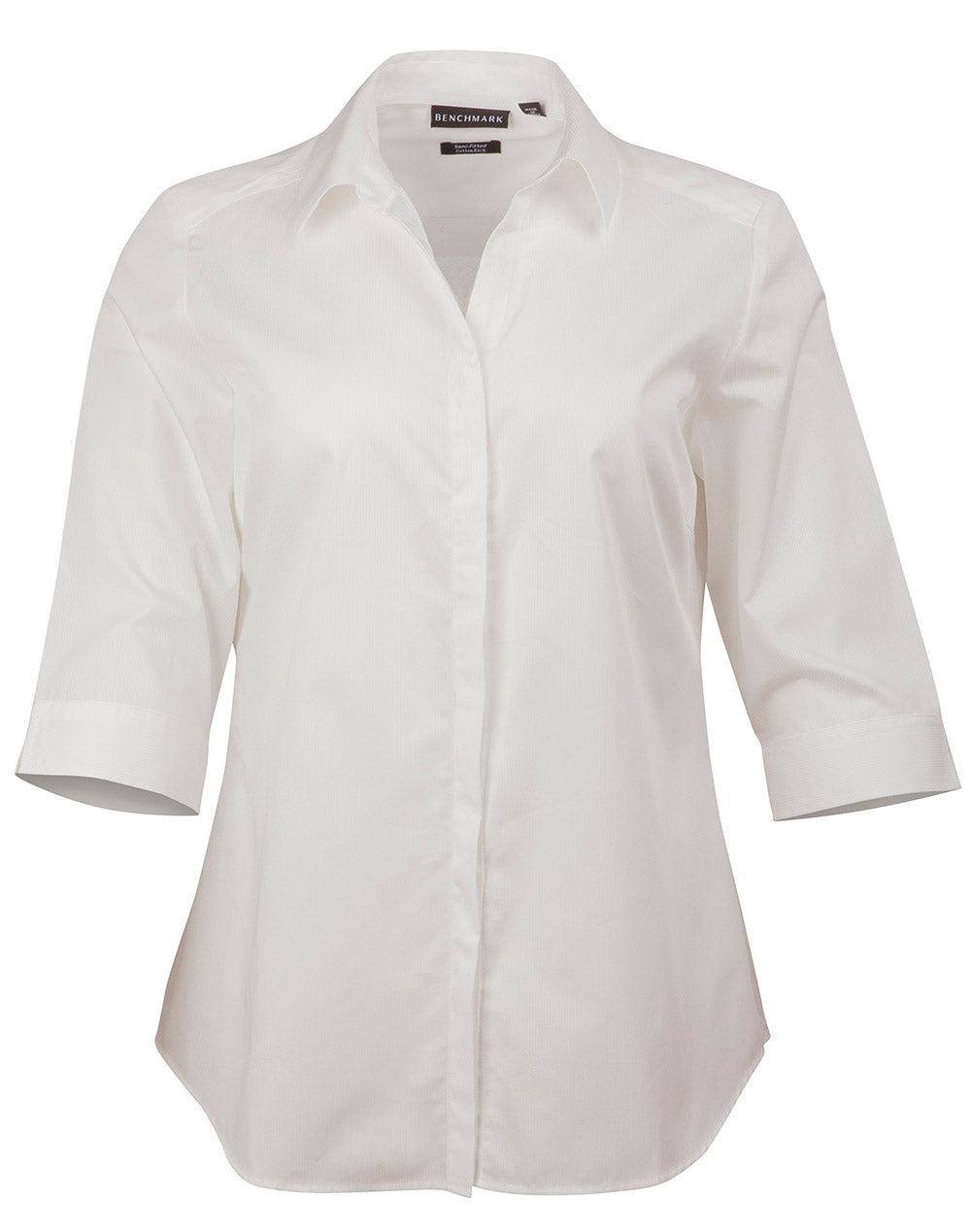 Ladies' Dobby Striped Taped 3/4 Sleeve Shirt - M8110Q