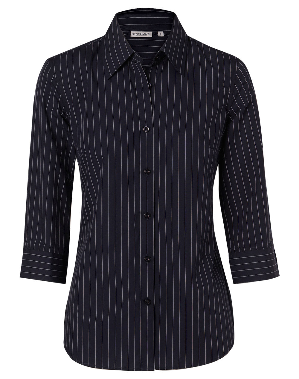 Women's Pin Stripe 3/4 Sleeve Shirt - M8223