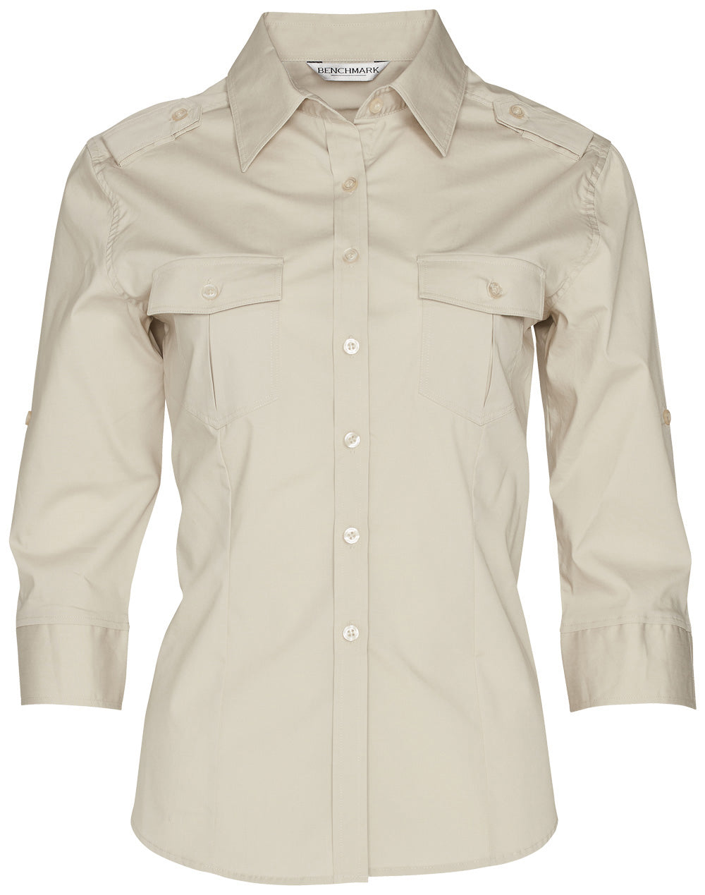 Women's 3/4 Sleeve Military Shirt - M8913