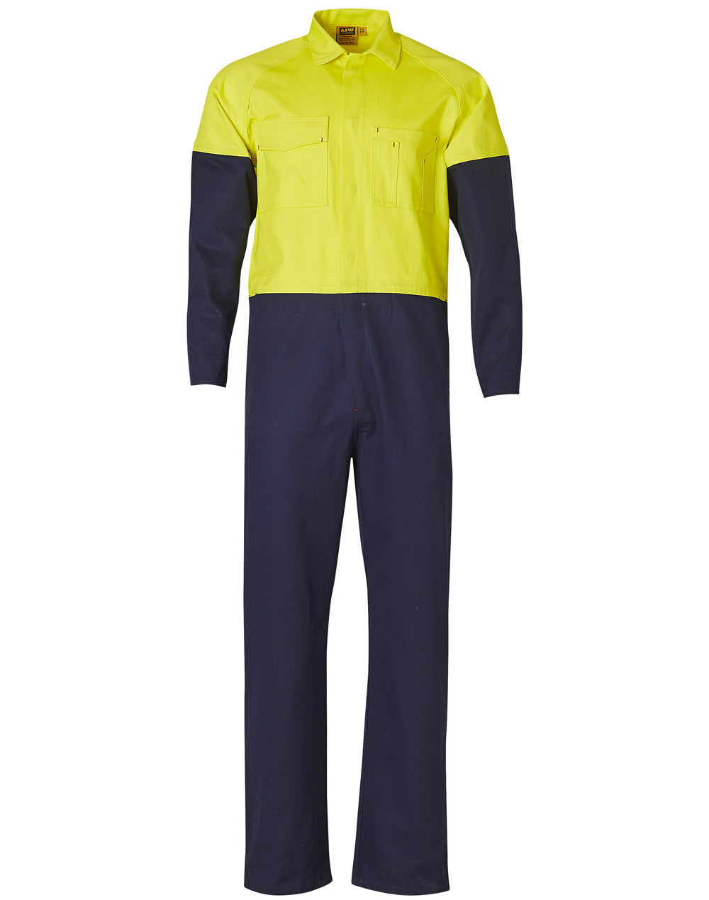 Hi-Vis Two Tone Men's Cotton Drill Coverall-Stout - SW205