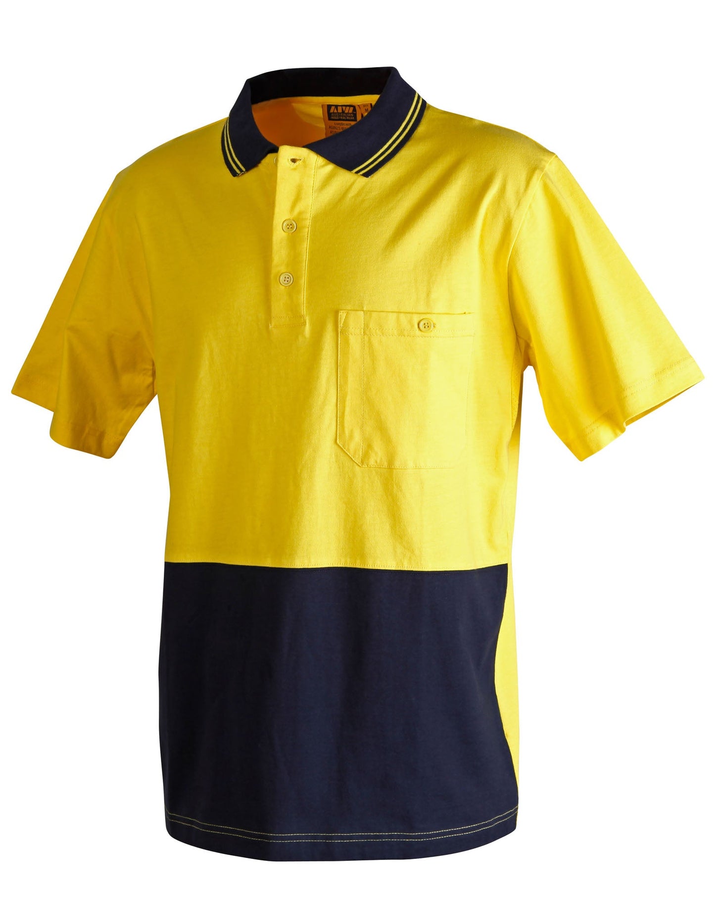 Cotton Jersey Two Tone Safety Polo - SW35