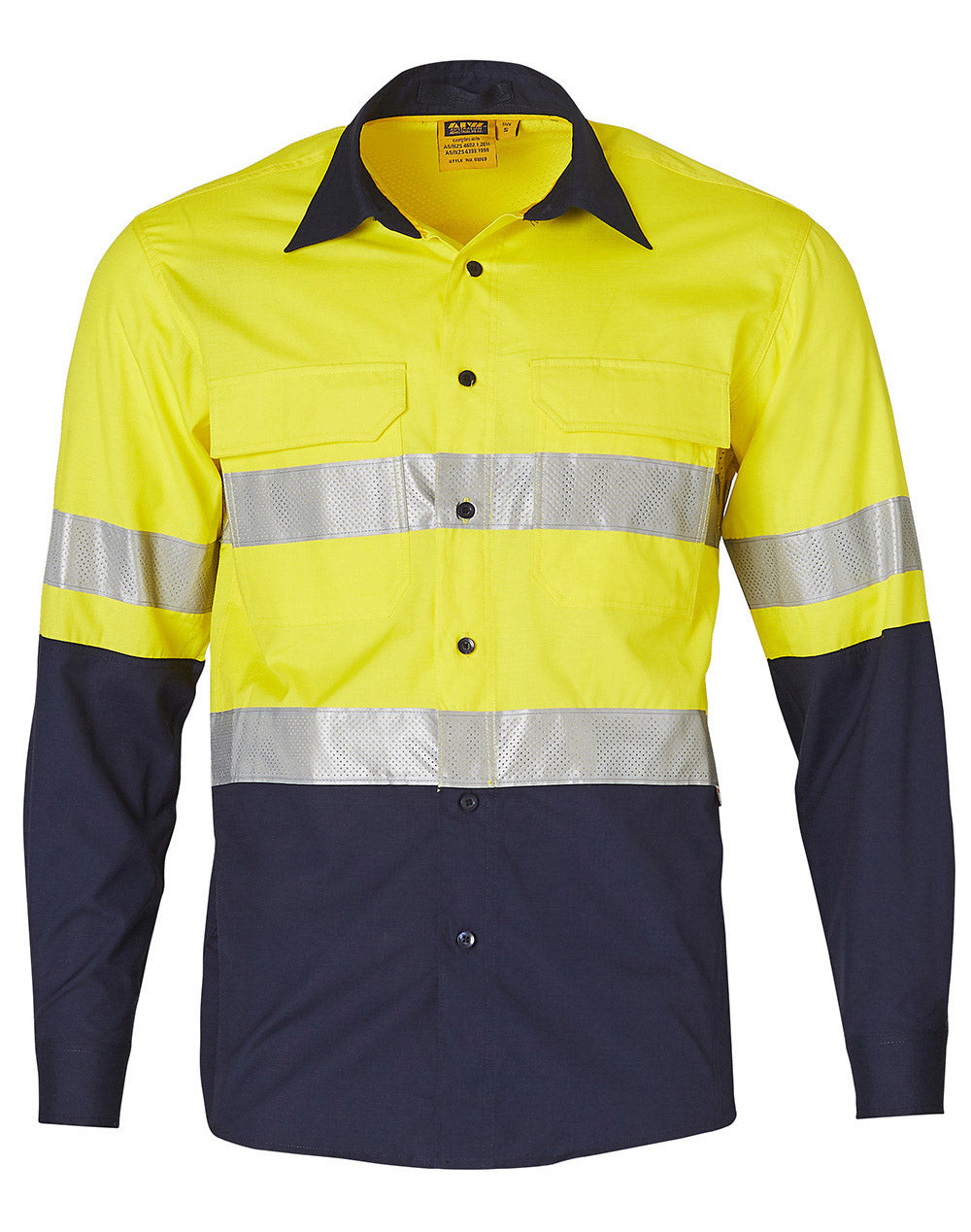 Hi-Vis Cotton Rip-Stop L/S Shirt 3M Tape - SW69