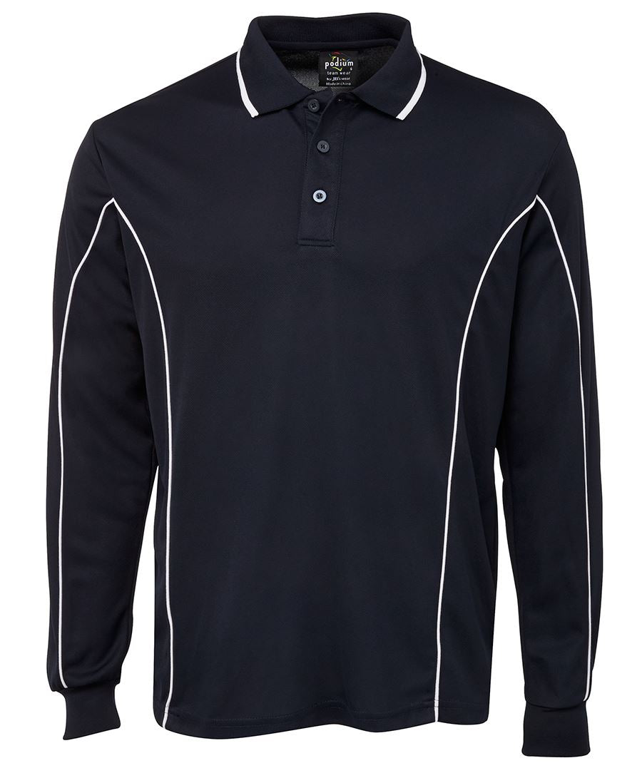 PODIUM L/S PIPING POLO