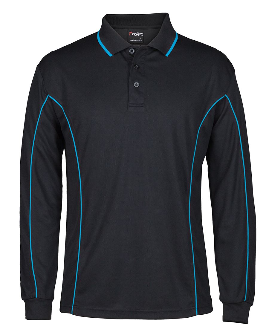 PODIUM L/S PIPING POLO