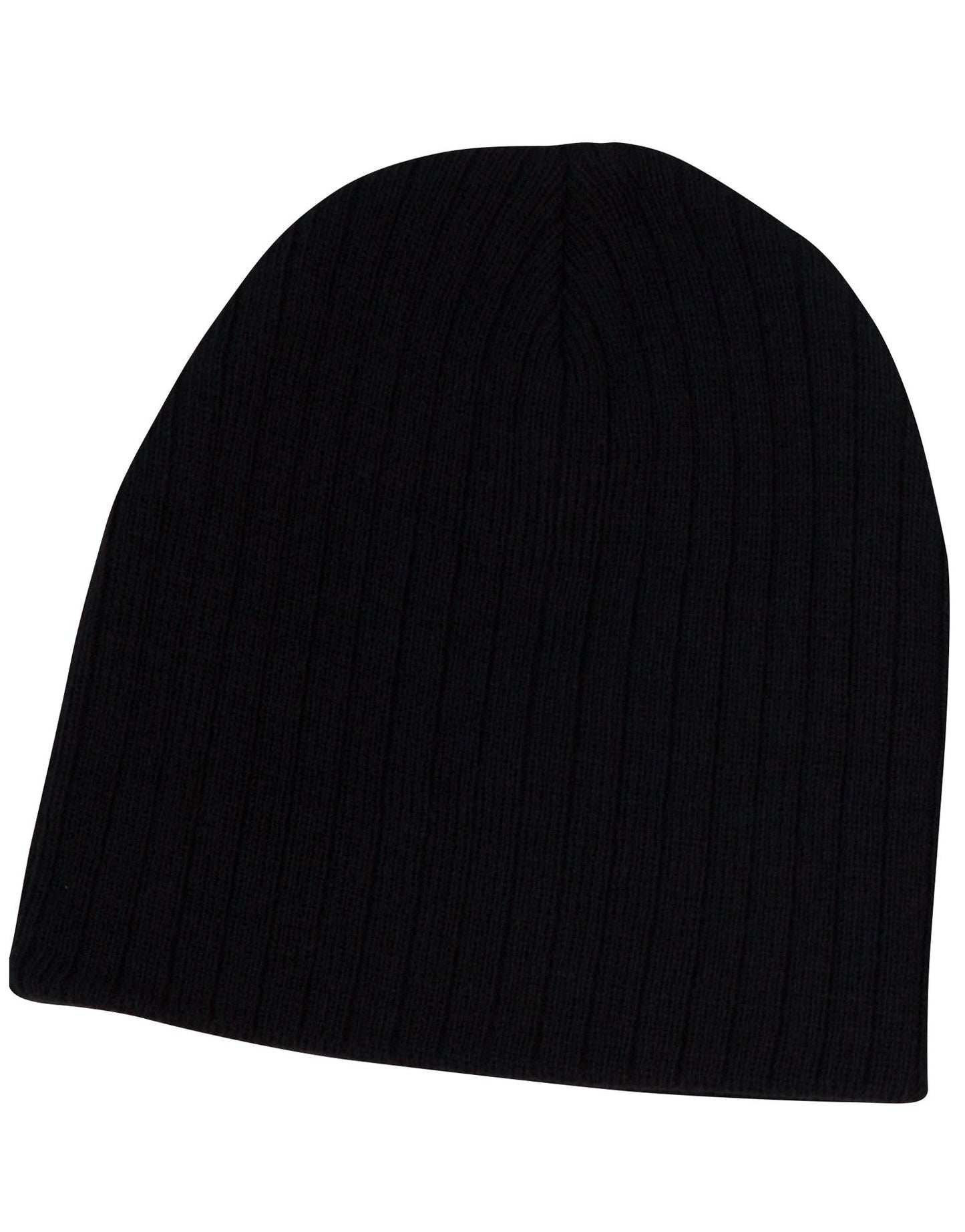 Acrylic knit beanie with cable row feature - CH62