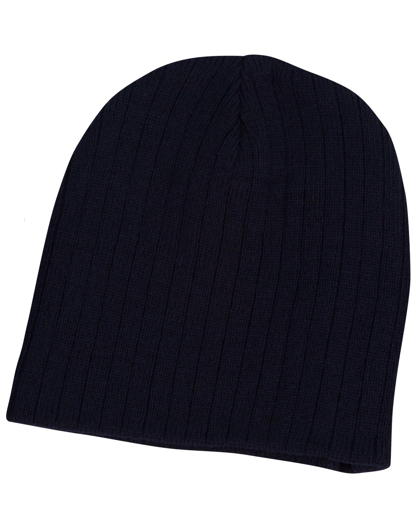 Acrylic knit beanie with cable row feature - CH62