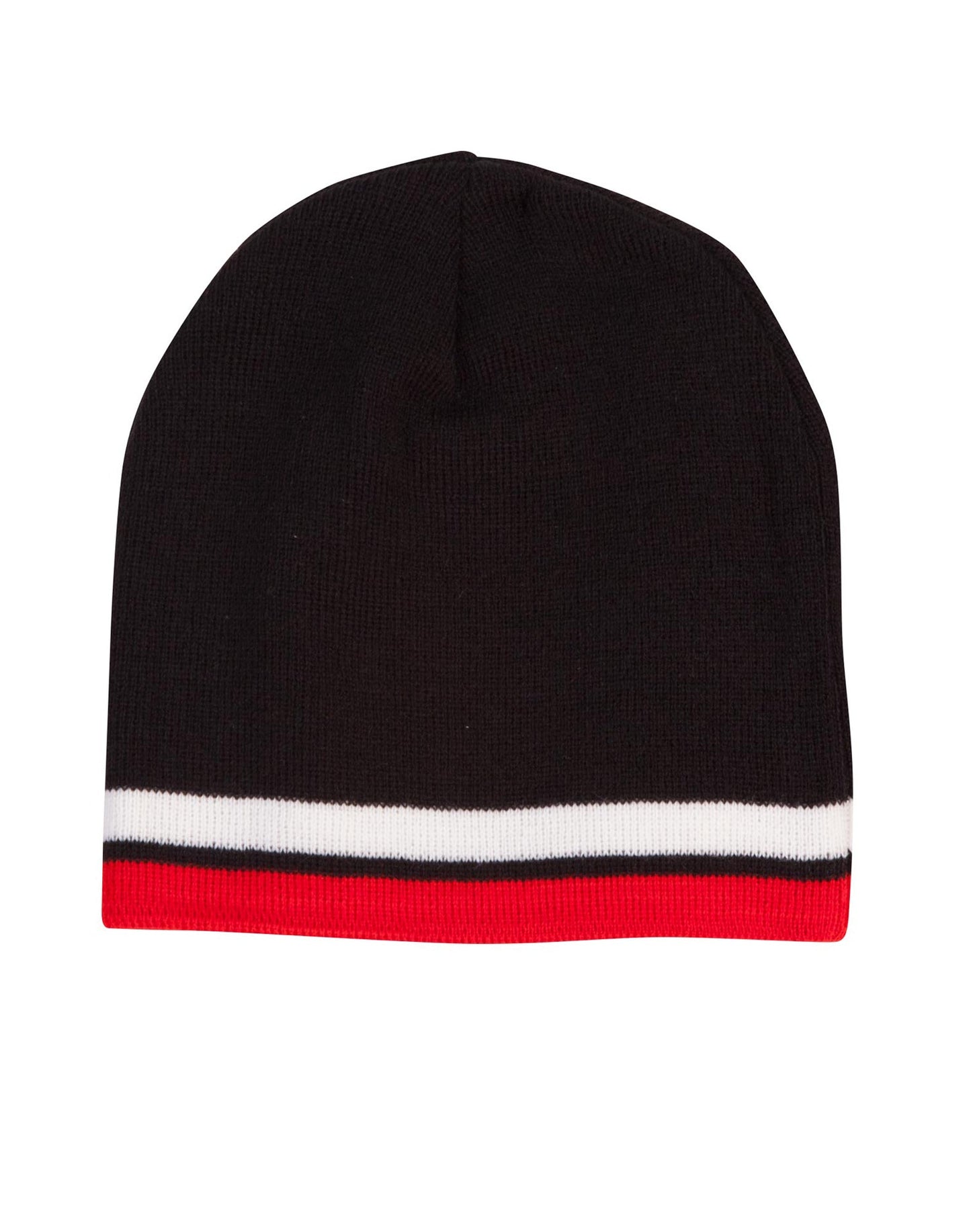 Knitted 100% acrylic contrast stripes beanie - CH63