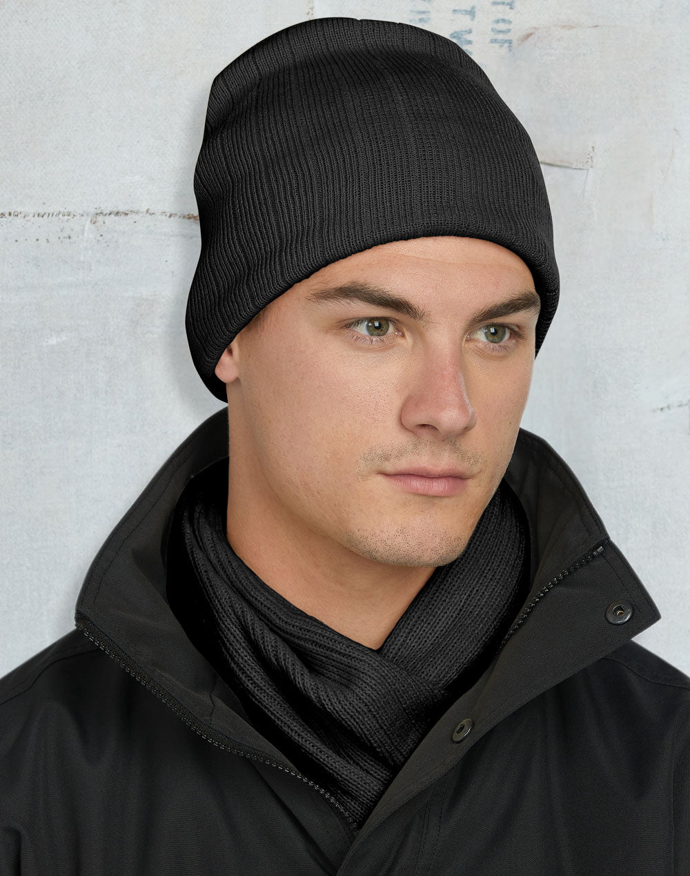 Cable Knit Beanie with Fleece Head Band - CH64