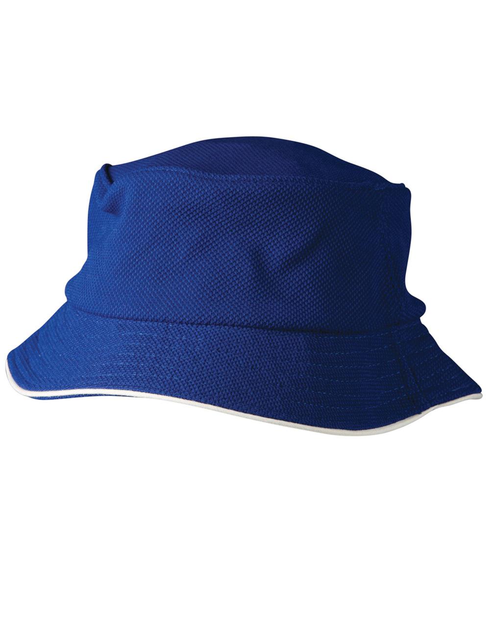 Pique mesh with sandwich trim bucket hat - CH71