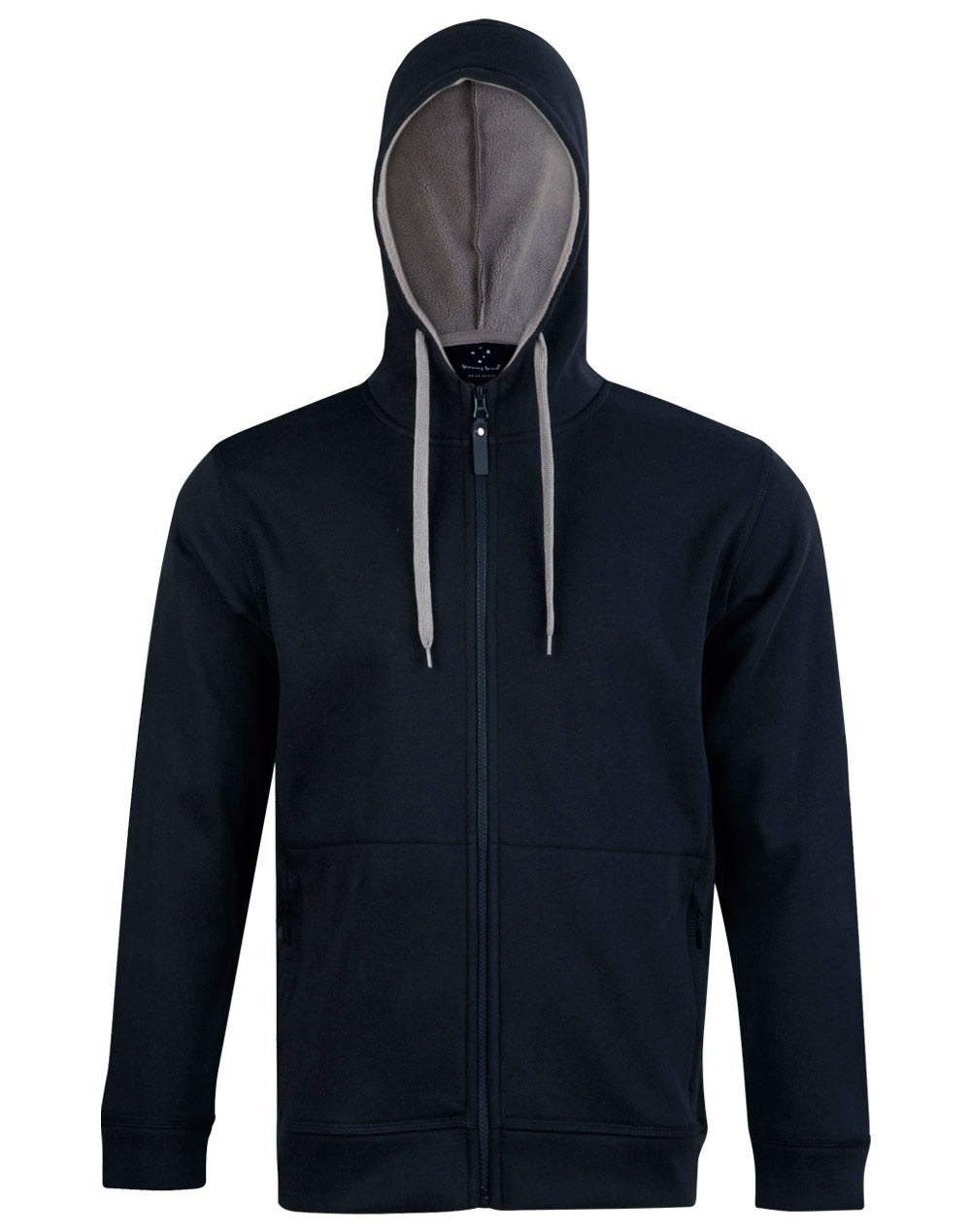 Men's Full Zip Contrast Fleece Hoodie - FL17