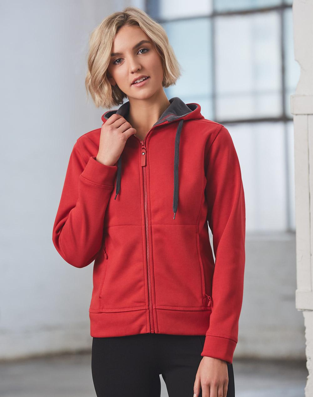 Ladies' Full Zip Contrast Fleece Hoodie - FL18