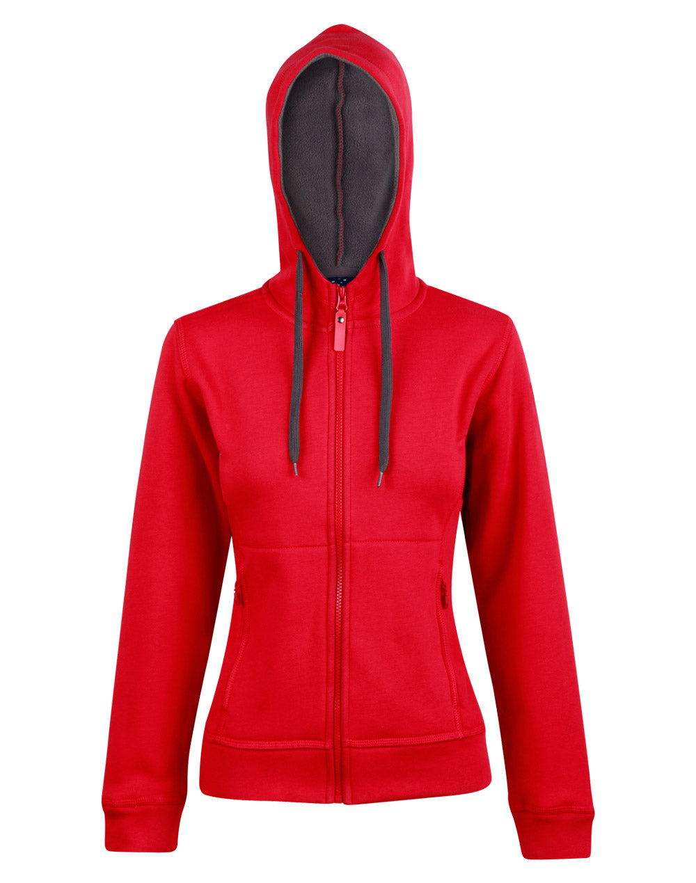 Ladies' Full Zip Contrast Fleece Hoodie - FL18