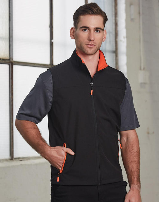 Men's Softshell Contrast Vest - JK45