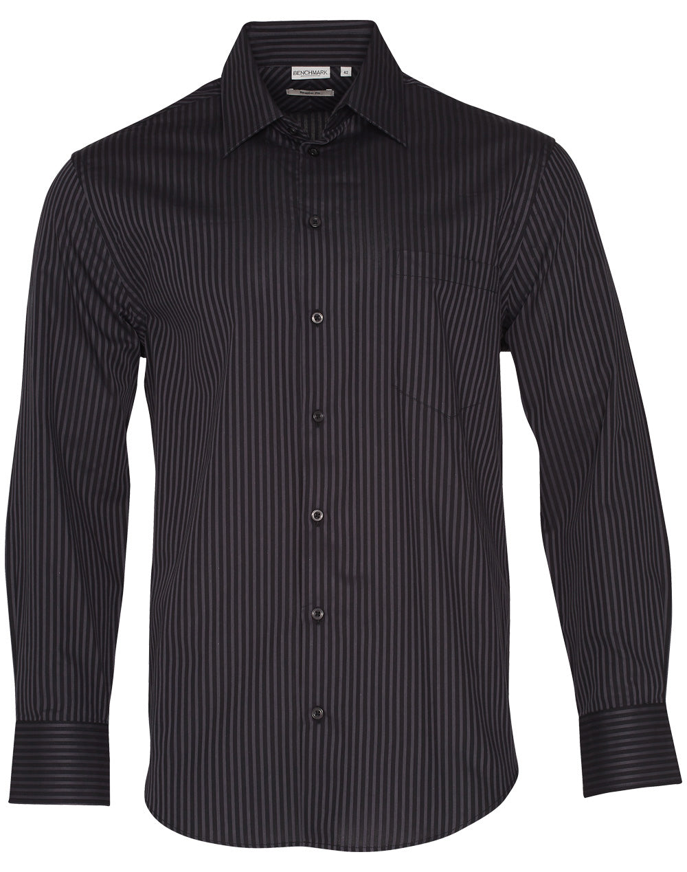 Men's Dobby Stripe Long Sleeve Shirt - M7132