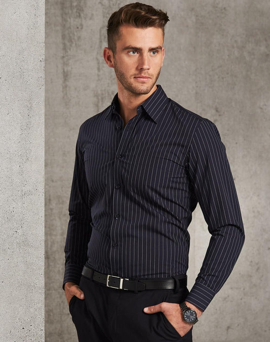 Men's Pin Stripe Long Sleeve Shirt - M7222