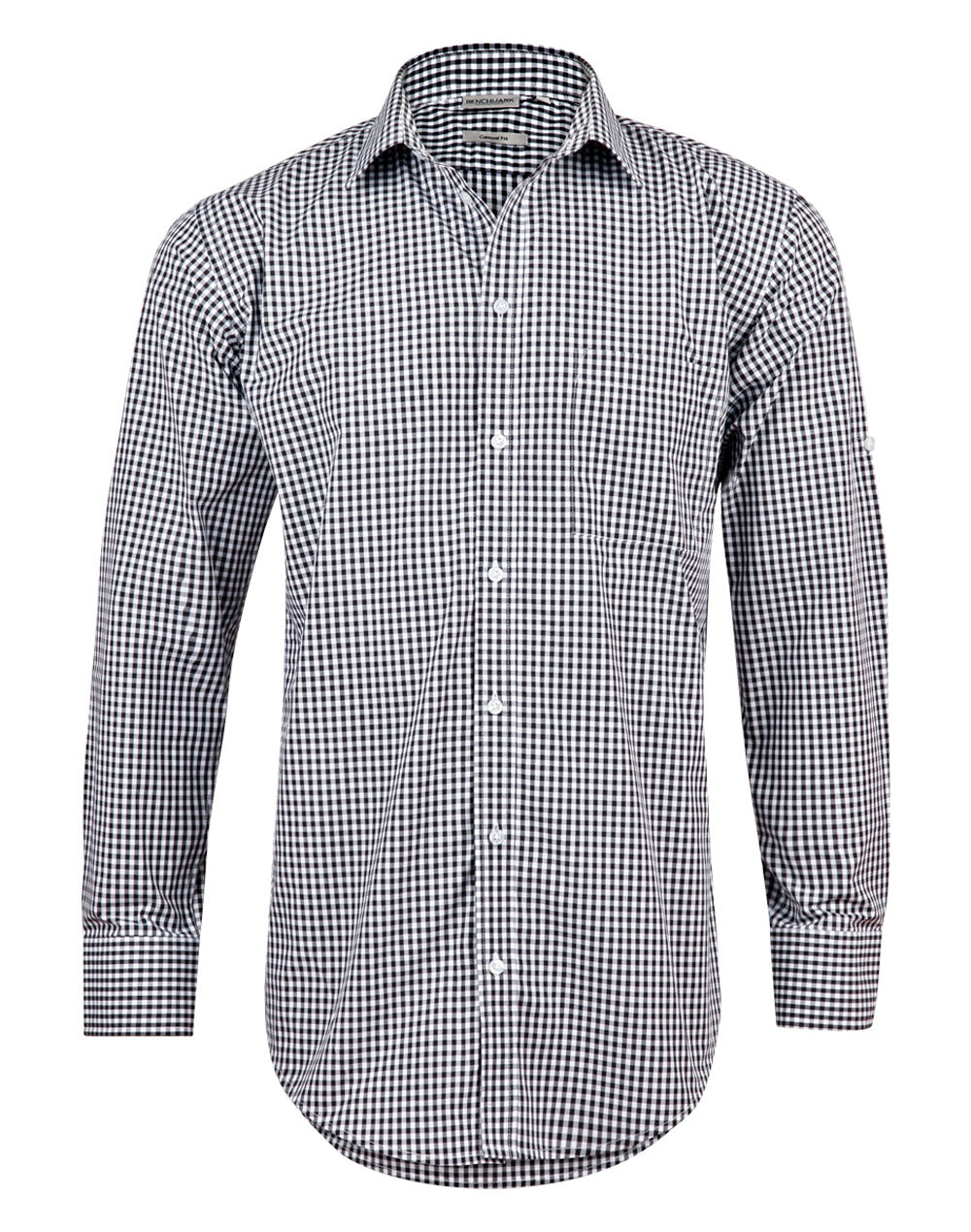 Men's Gingham Check Roll-up L/S Shirt - M7300L