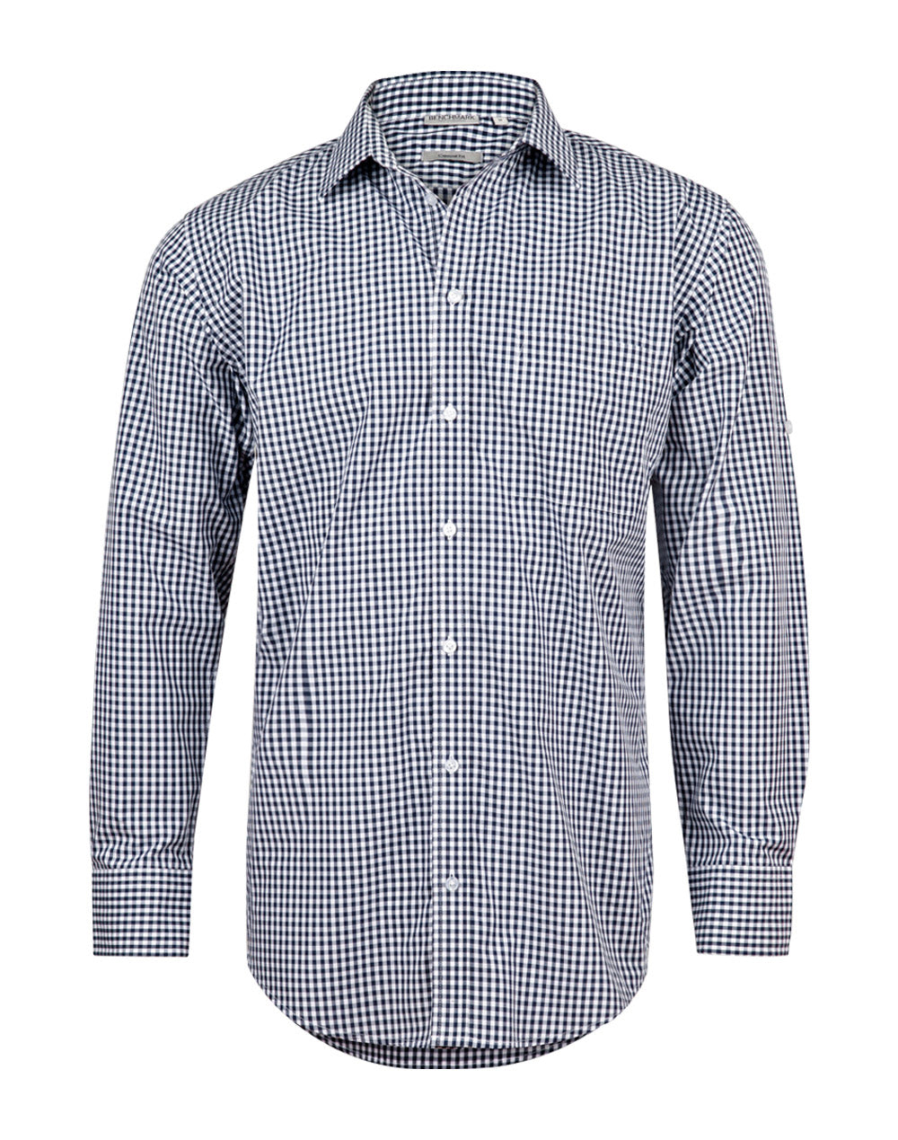 Men's Gingham Check Roll-up L/S Shirt - M7300L