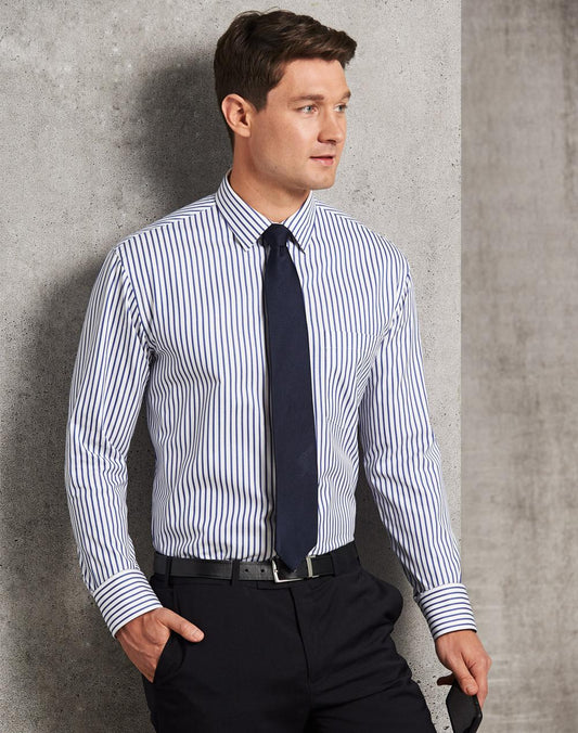 Men’s Sateen Stripe L/S Shirt - M7310L