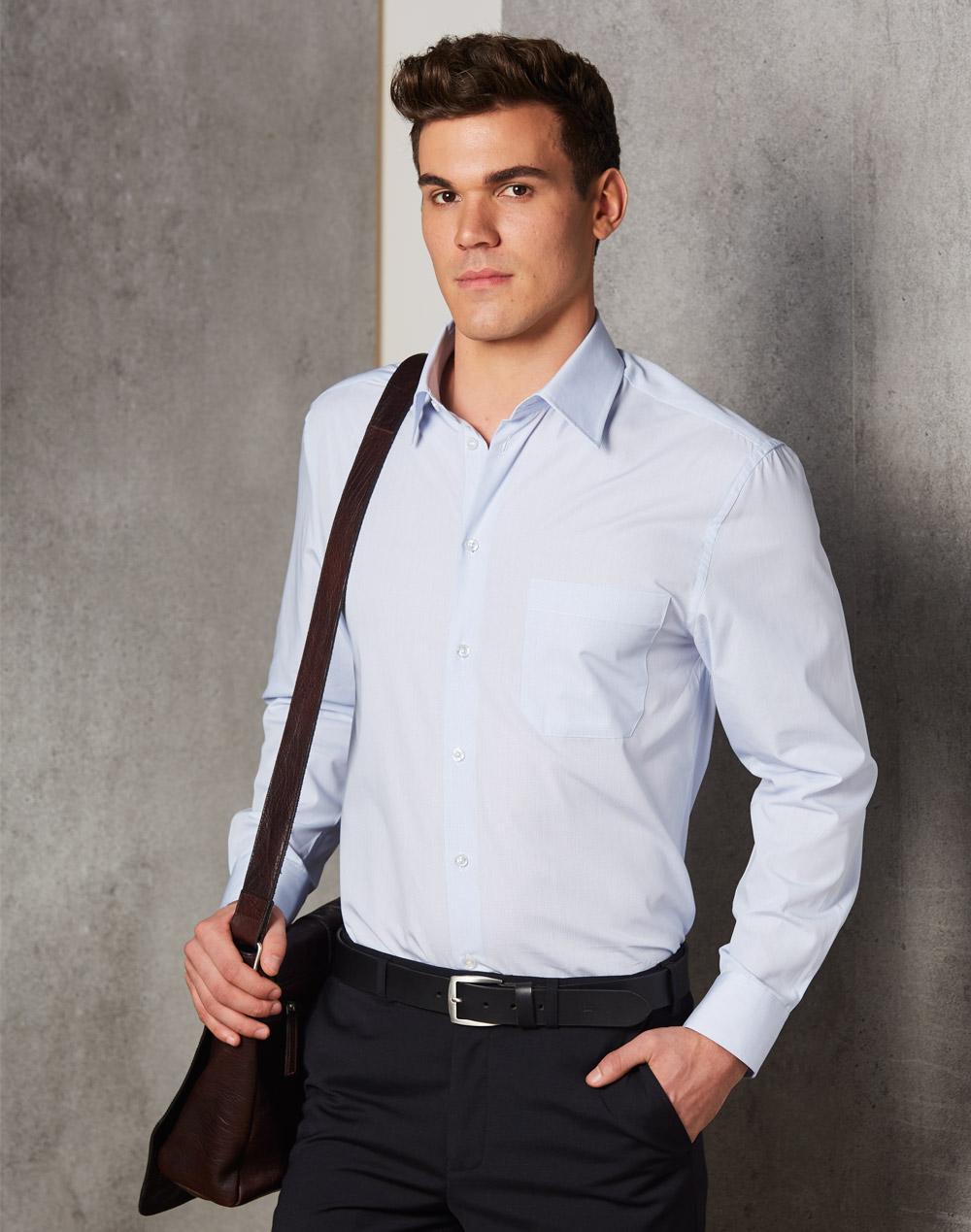 Men's Mini Check L/S Shirt - M7360L