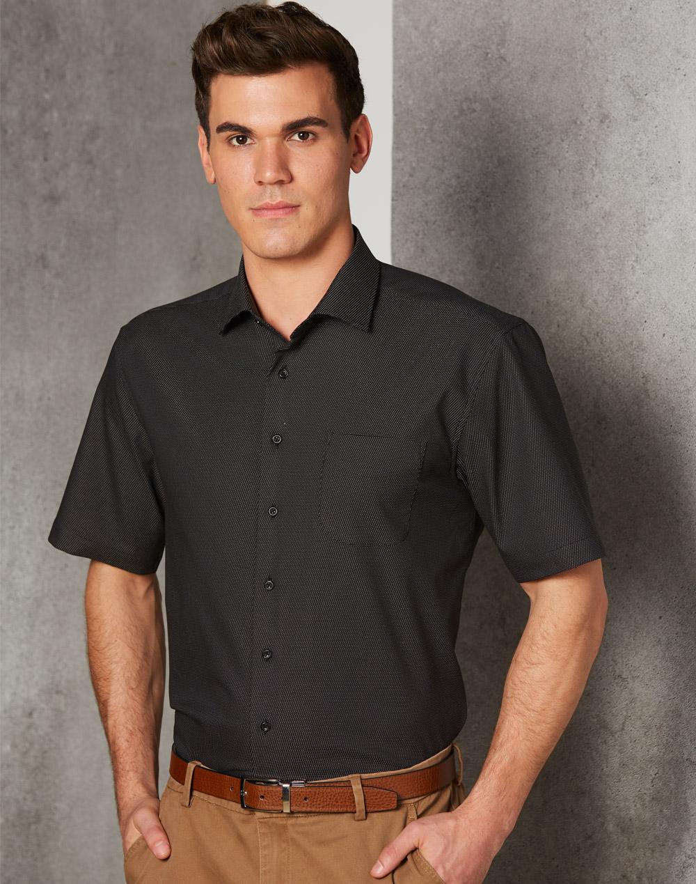 Men's Pin Dot Stretch S/S Shirt - M7400S