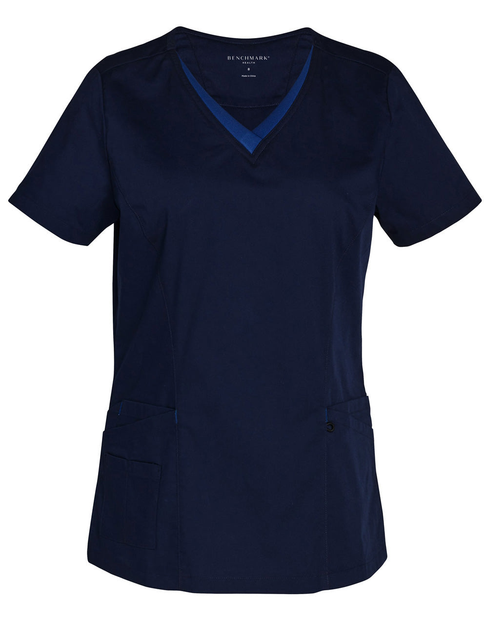 Ladies' Contrast Colour S/S Scrub Top - M7660