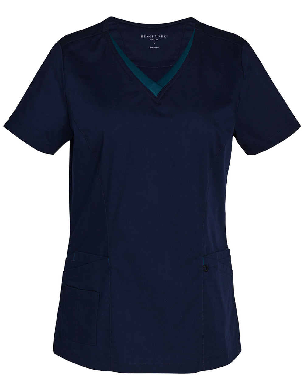 Ladies' Contrast Colour S/S Scrub Top - M7660