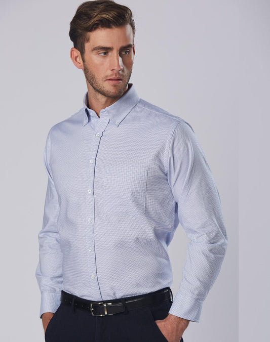 Men's Dot Contrast Long Sleeve Shirt - M7922
