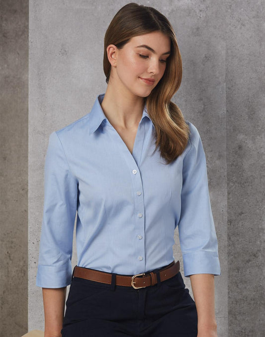 Women's CVC Oxford 3/4 Sleeve Shirt - M8040Q