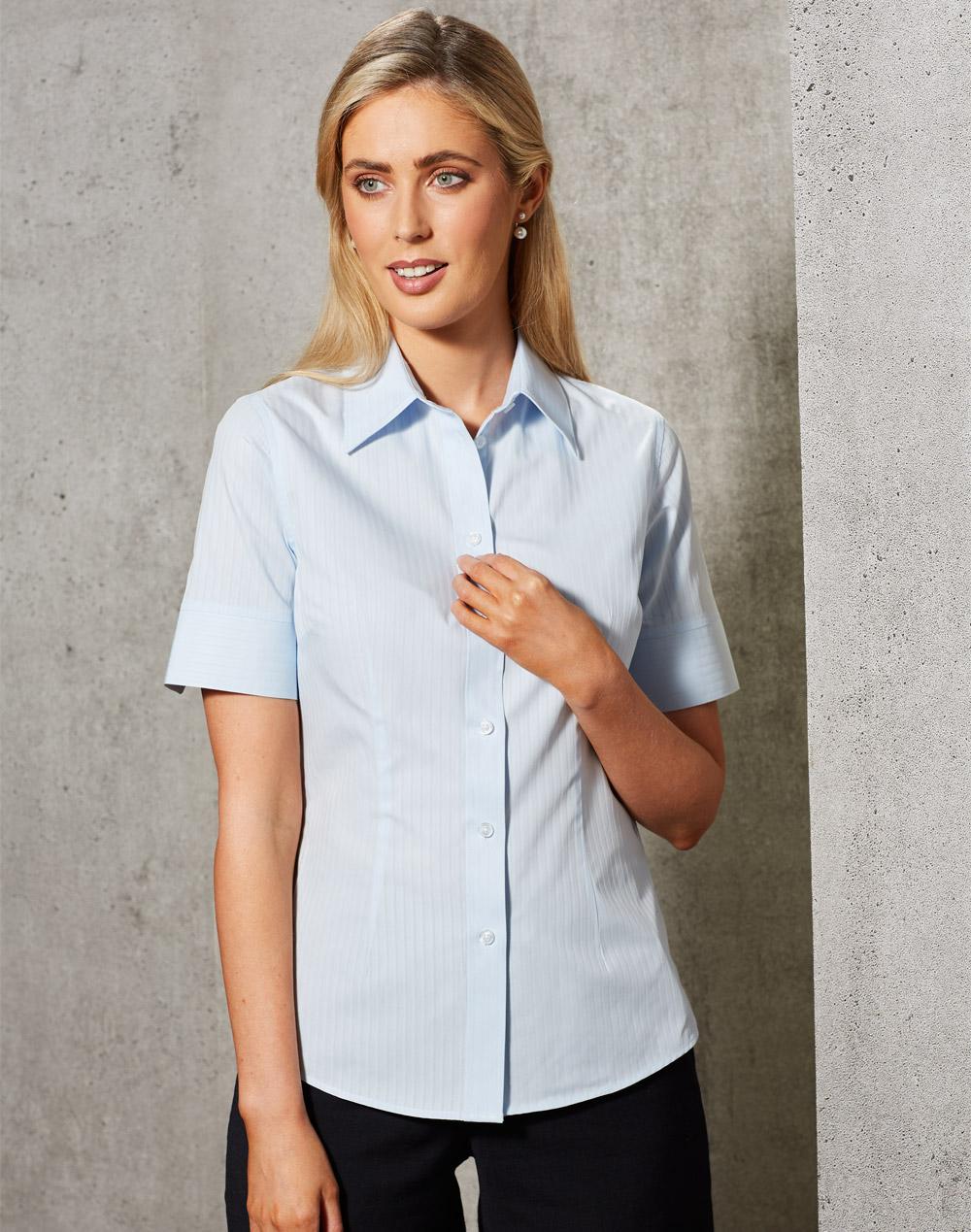 Women's Self Stripe S/S Shirt - M8100S