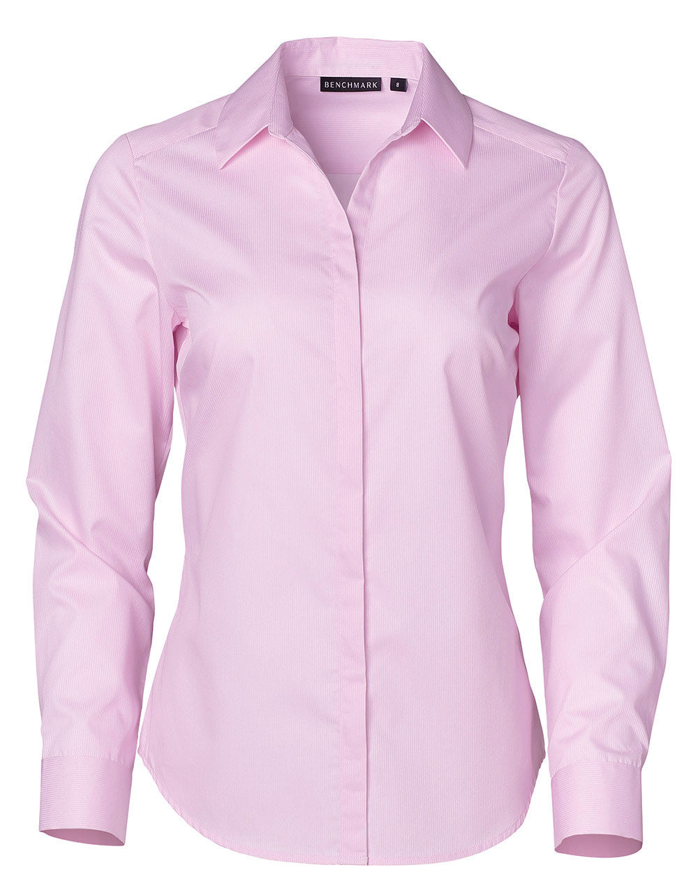 Ladies' Dobby Striped Taped L/S Shirt - M8110L