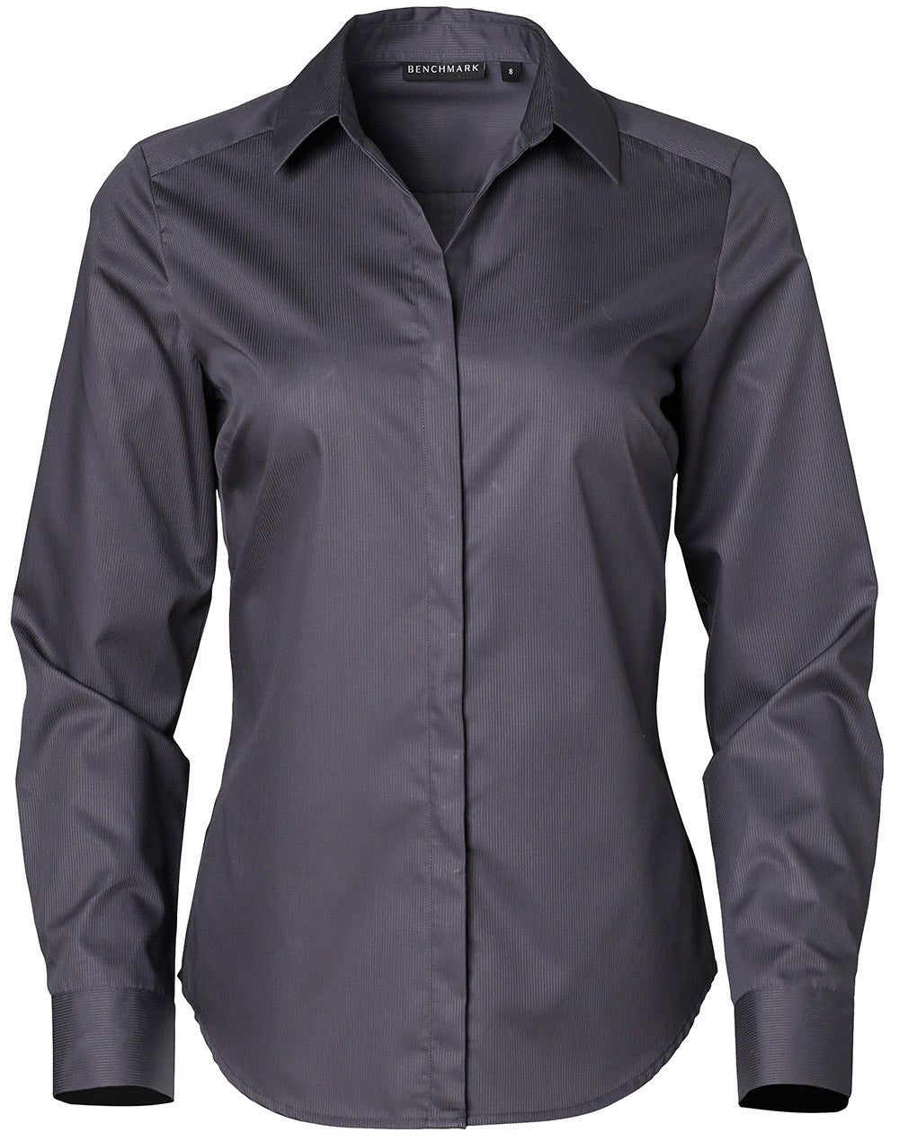 Ladies' Dobby Striped Taped L/S Shirt - M8110L