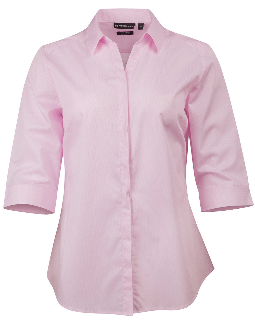 Ladies' Dobby Striped Taped 3/4 Sleeve Shirt - M8110Q