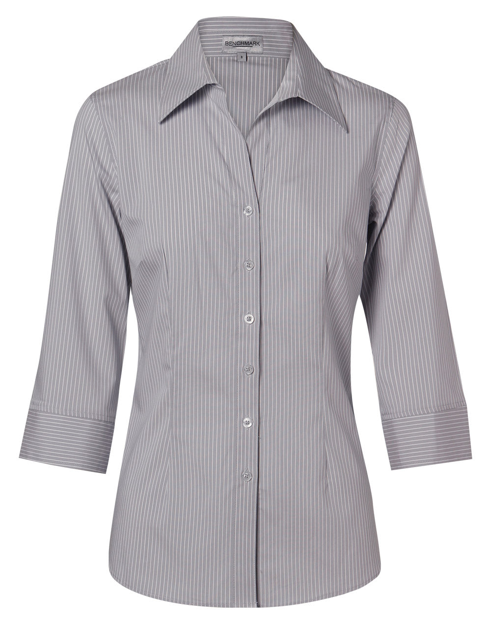 Women's Ticking Stripe 3/4 Sleeve Shirt - M8200Q