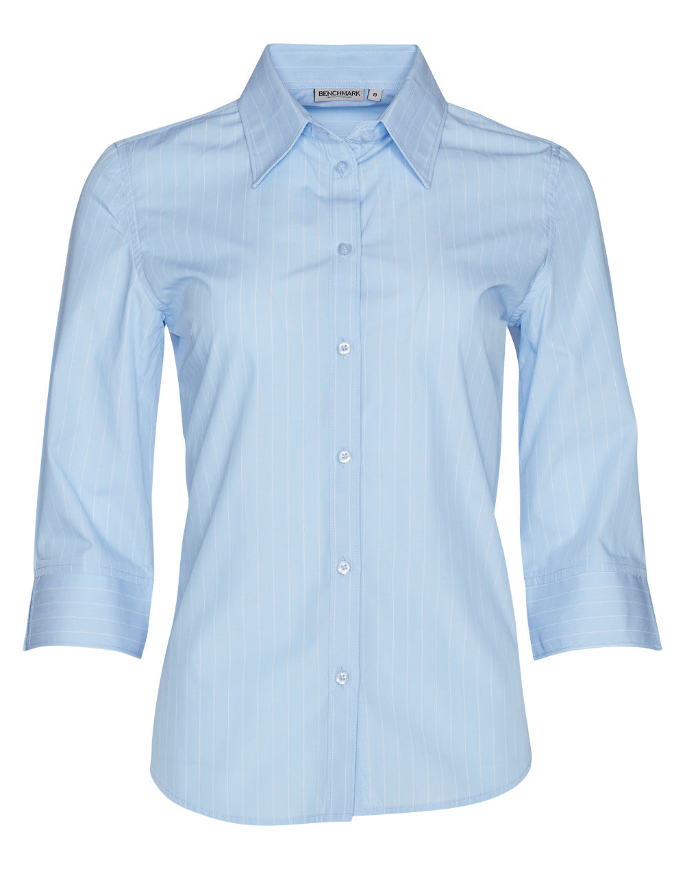 Women's Pin Stripe 3/4 Sleeve Shirt - M8223
