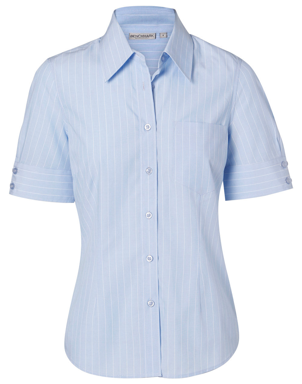 Women's Pin Stripe Short Sleeve Shirt - M8224