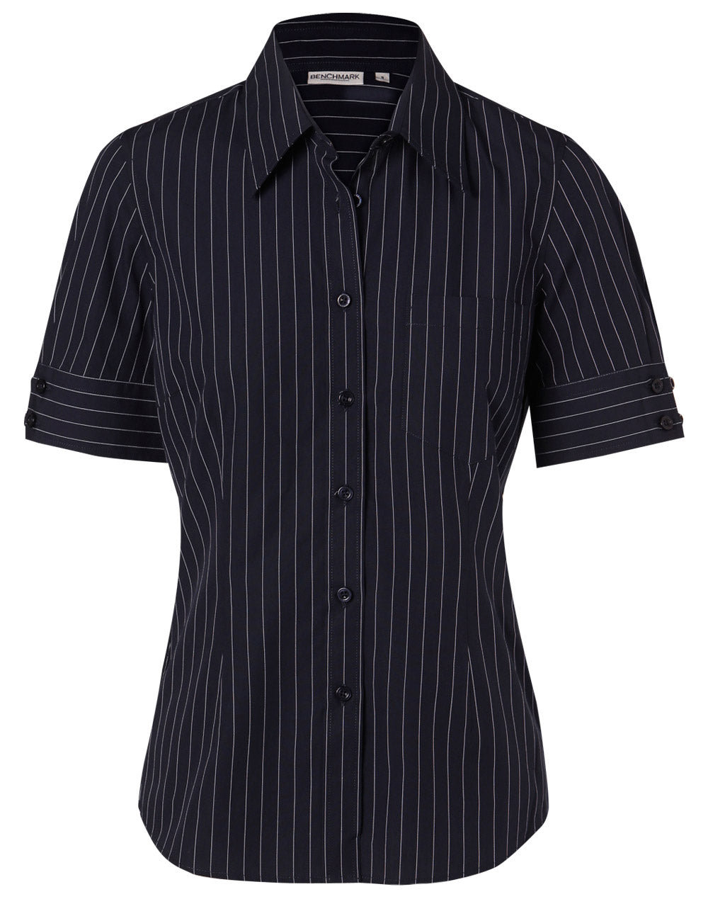 Women's Pin Stripe Short Sleeve Shirt - M8224