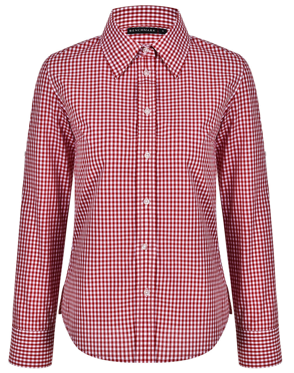 Women's Gingham Check Roll-up L/S Shirt - M8300L